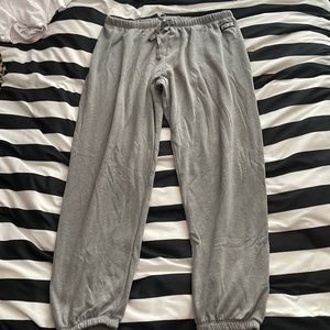 PINK gray sweat pants size Large